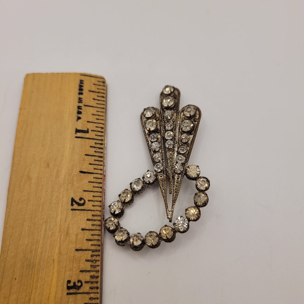 Antique Georgian Rhinestone Brooch Pin - Picture 3 of 4